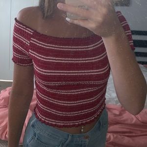 White and red crop top